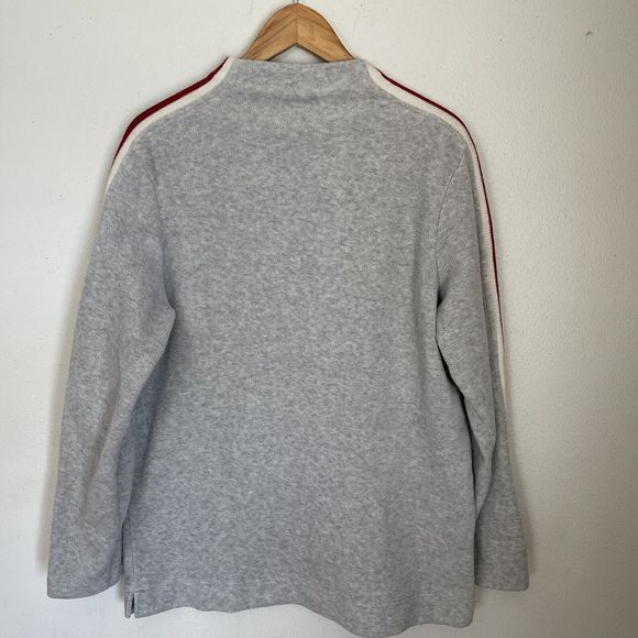 Vintage CATALINA Long Sleeve Gray Striped Sweater Women's Size XL - Picture 3 of 6